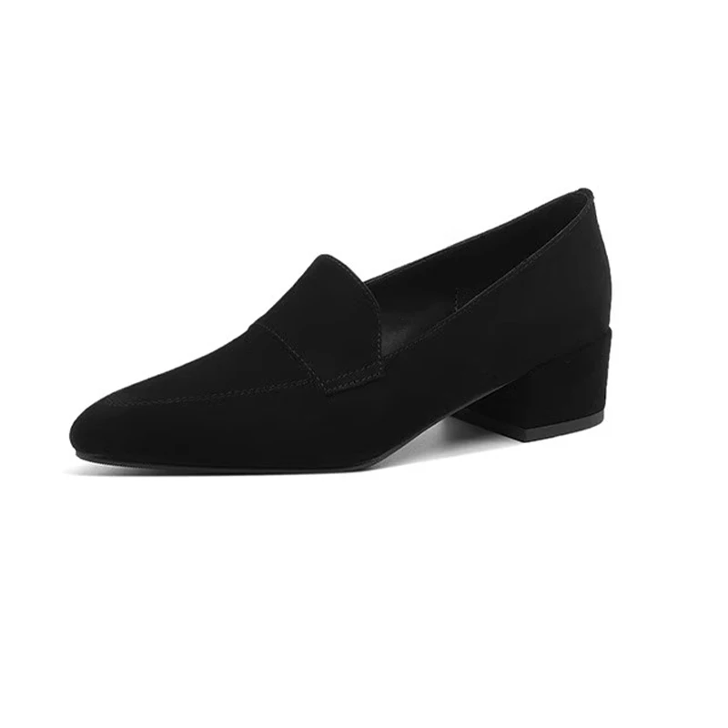 Элегантные женские туфли на высоком каблуке замшевые сексуальные лоферы с