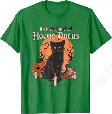 Футболка Bunch of Hocus Pocus Cat костюм на Хэллоуин подарок готический стиль круглый вырез