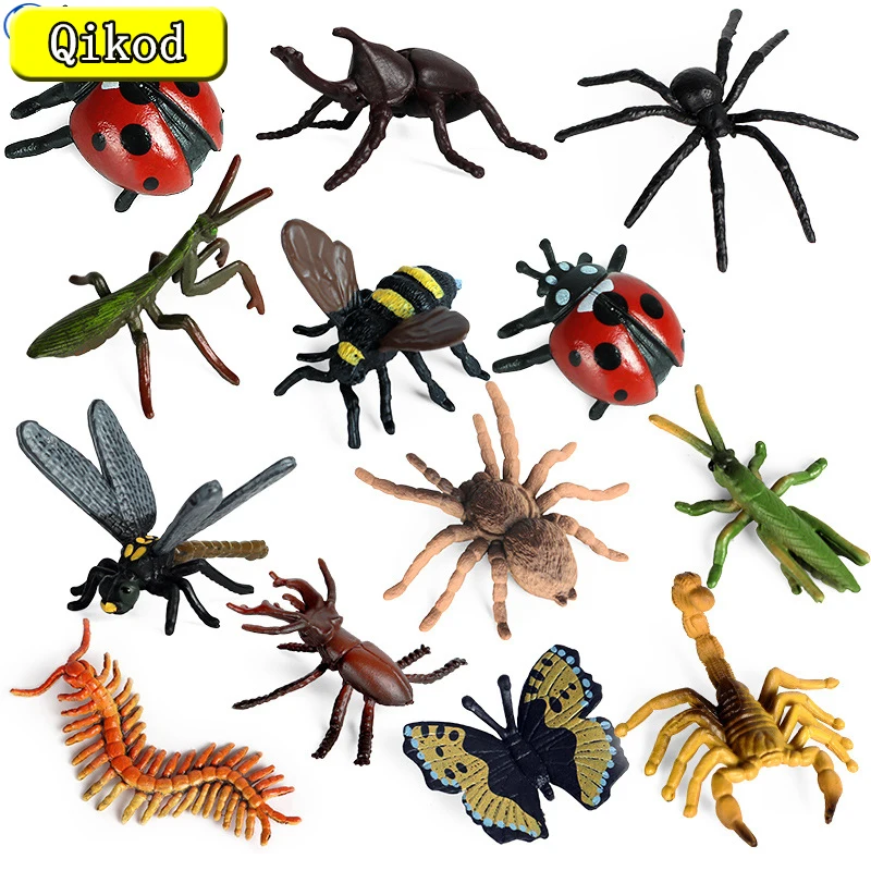 

New Children Toy Figures Simulation Wild Insect Animal Model Butterfly Bee Spider Mantis Scorpion Collection Cognitive Education