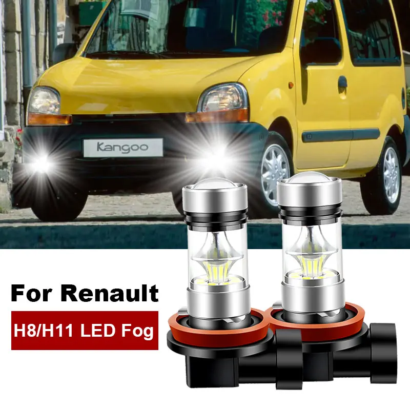 

2x For Renault Kangoo 2008-2014 For Renault Koleos 1 2 2008-2021 LED H8 H11 Fog Light Bulb Car DRL Lamp 6000K 12V 4800LM