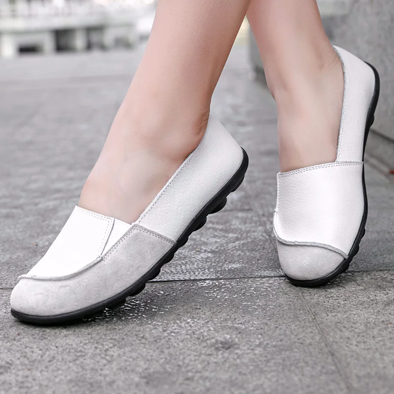 Лоферы женские из спилка мягкая подошва плоская повседневная обувь | Обувь