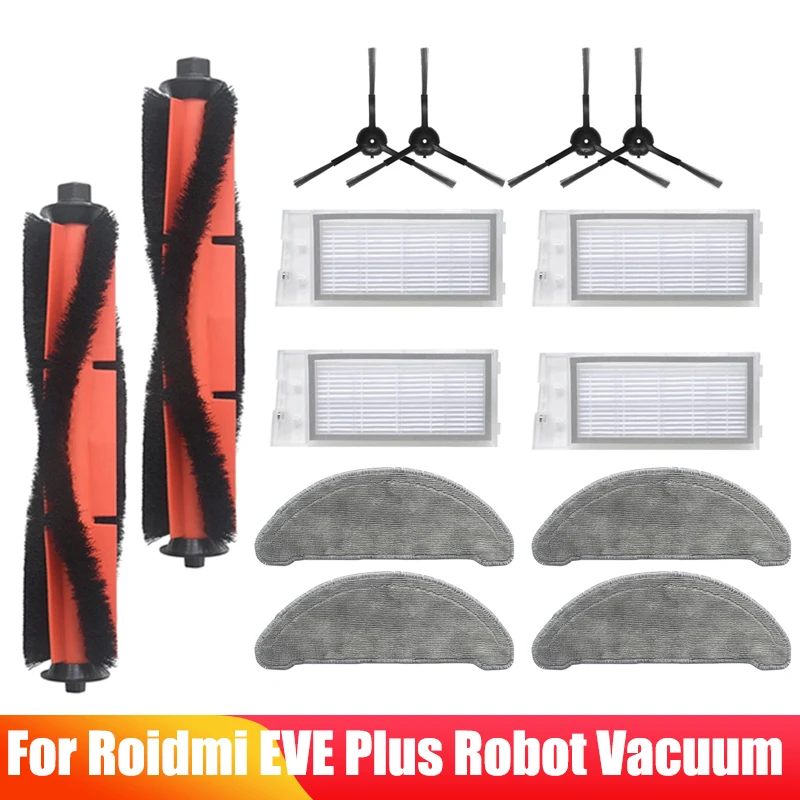 

Hot Sell ! For Roidmi EVE Plus Robot Vacuum Cleaner Main Brush HEPA Filter Side Brush Mop Replacement Accessories Spare Parts