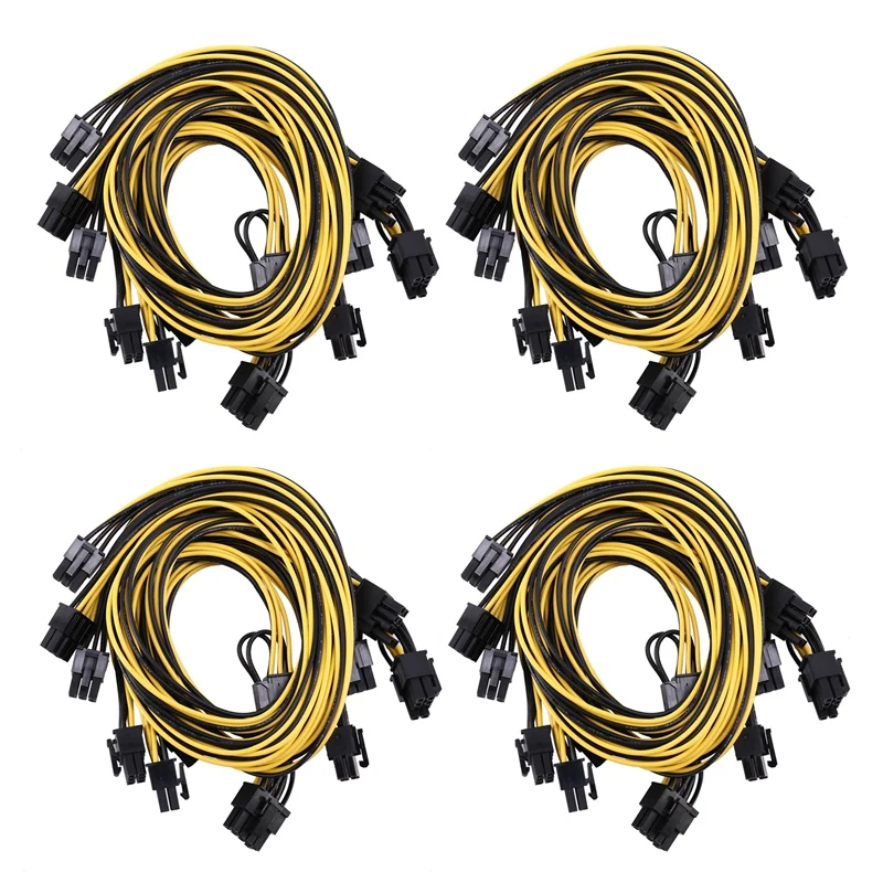 

24 Pcs 6 Pin PCI-E To 8 Pin(6+2) PCI-E (Male To Male) GPU Power Cable 50Cm For Image Cards Mining Server Breakout Board