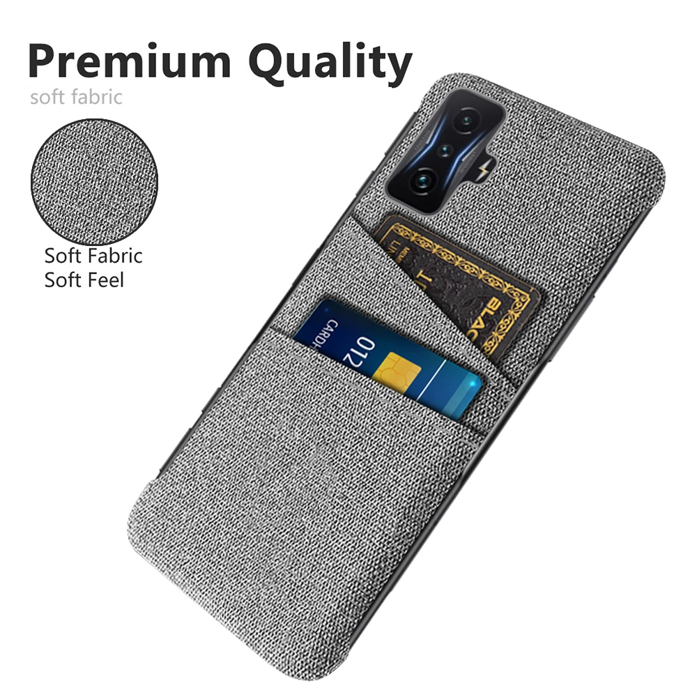 

For POCO F4 GT Case Luxury Febric Antiskid Card Slot Holder Funda For Redmi K50 Gaming K50 Pro POCO F4 GT Coque pocof4 gt Global