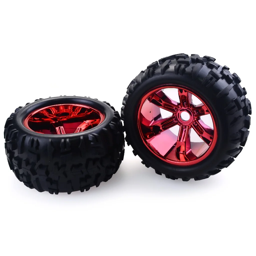4Pcs 150mm RC Car Wheel Rim Wheels Tires 17mm Hex Glue Hub Red Orange for 1/8 Monster Truck HSP Off Road HPI RC Car Accessories enlarge