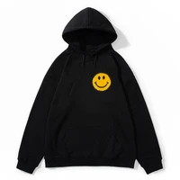 hip hop smile face embroidery patchwork 320g heavy fabric cotton hoodies mens casual loose harajuku male hoodie streetwear hoody