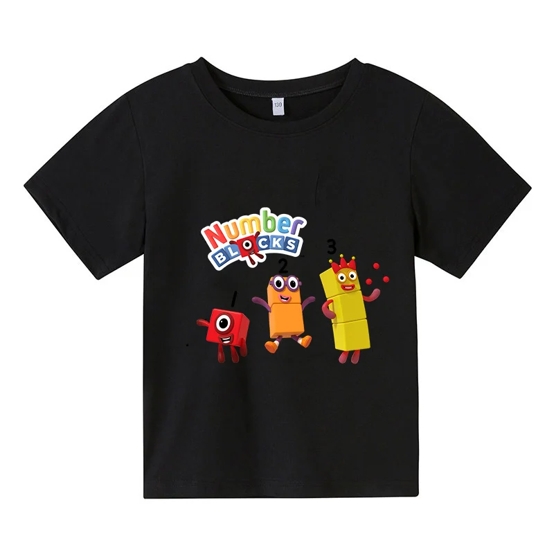 

Children's Summer T-shirt Boys' Digital Building Block print Clothing Cartoon Graphic Girls' Casual Tops Toddler Short Sleeved