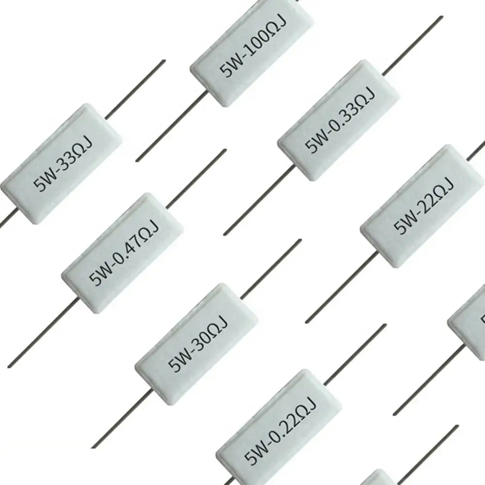 

5 шт. 5W33RJ 33 Ом Ω 5 Вт ± 5% RX27-1-5W SQP сопротивление цемента