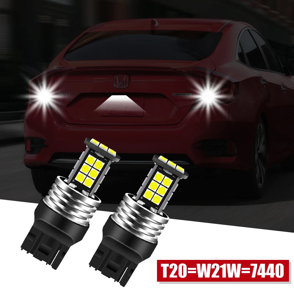 2x T20 LED 7440 7440NA WY21W W21W Led Bulbs Super Bright 3030SMD Backup Reversing Light for Car Signal Lamp Diode White 12v 7443