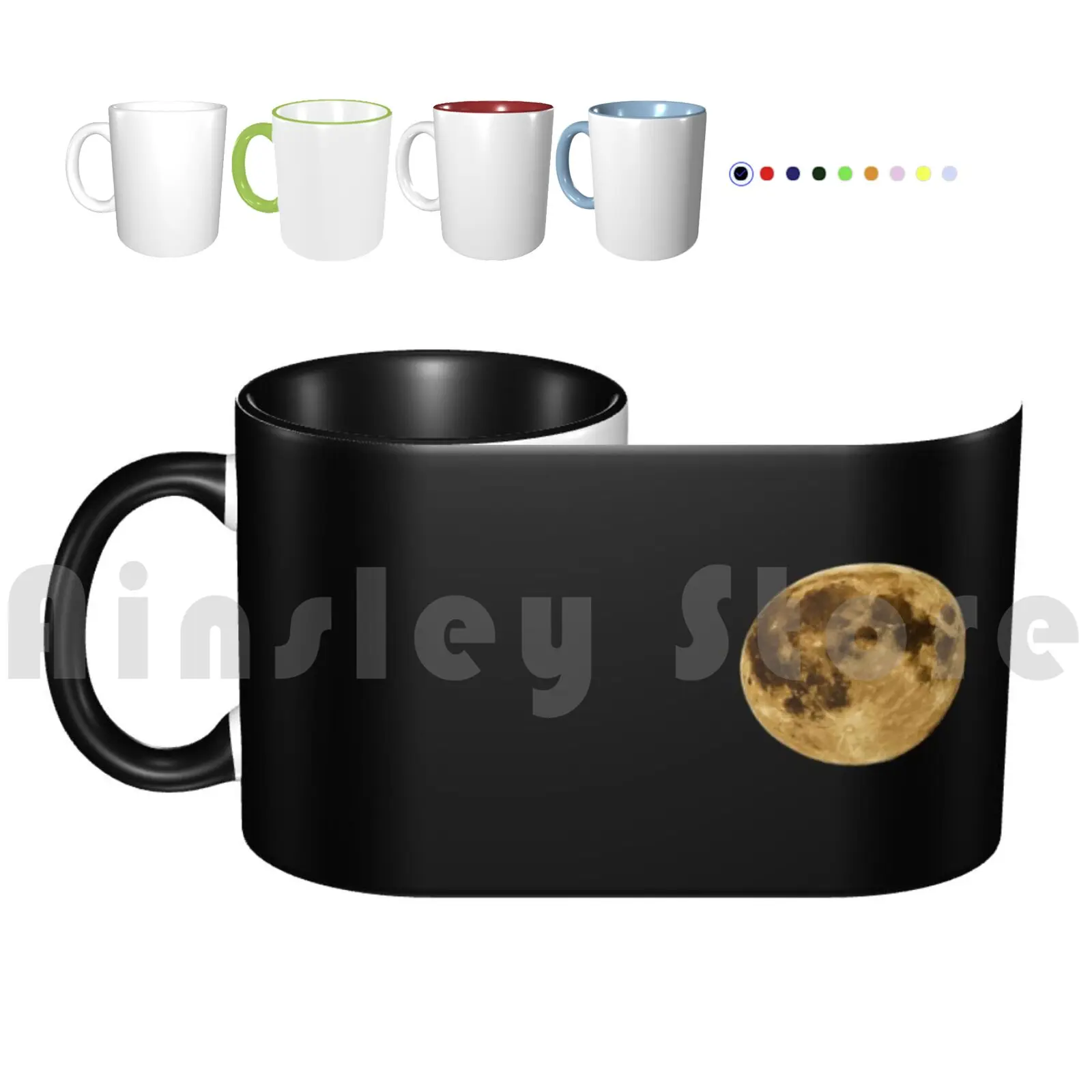 

Black Moon Coffee Cups Ceramic Mugs 128 Face Home Safe Stay Dark Fantasy Funny Promare Space