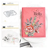 newest scrapbook decoration embossing clear silicone stamp set diy handmade craft reusable mold floral arches metal cutting dies