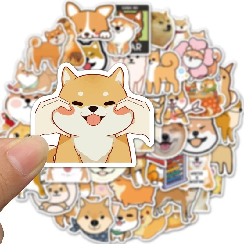 

50pcs Canis Lupus Familiaris Cute Dog Stickers Waterproof Skateboard Motorcycle Guitar Luggage Laptop Bicycle Sticker Kids Toys
