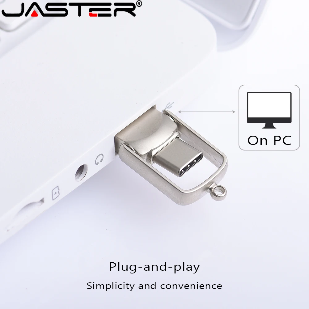 Флэш-накопители JASTER 2.0 Mini Type C 128 ГБ 2 в 1 водонепроницаемая карта памяти 64