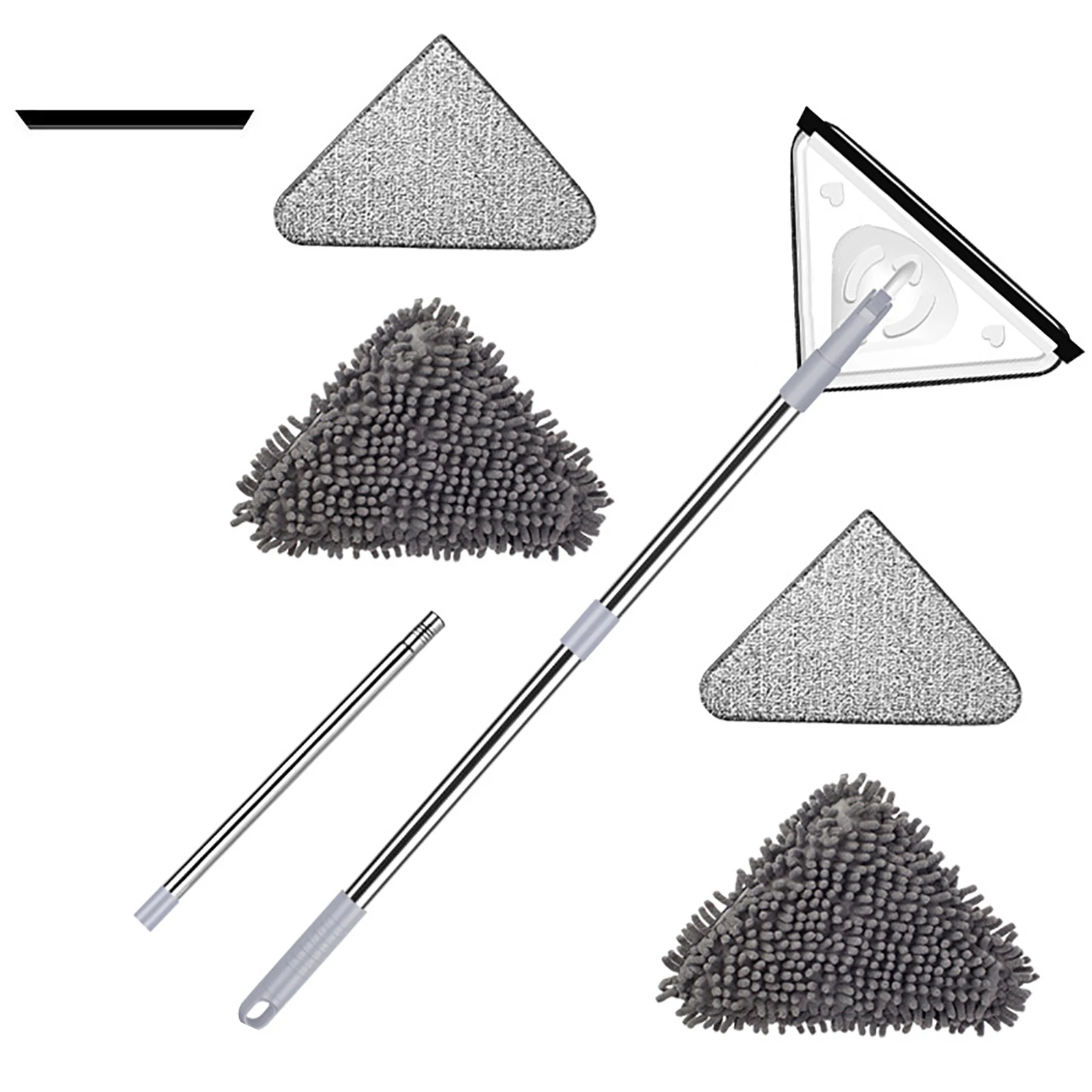 

Triangle Cleaning Mop 360 Degree Rotatable Adjustable Triangle Window Cleaner Mop Multifunctional Mops With Long Handle