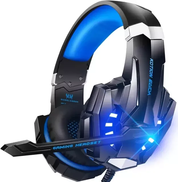 

NEW EACH G9000 Gaming Headset Deep Bass Stereo Game Headphone with Microphone LED Light for PC Laptop+Gaming Mouse+Mice Pad