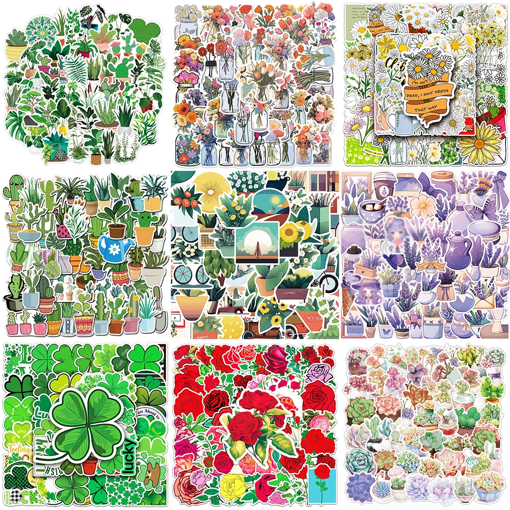 10/30/50 шт. наклейки в виде цветов