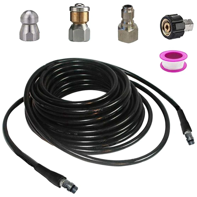 

15M High-Pressure Machine Cleaning Water Pipe Car Wash Outlet Pipe Rubber Sewer Cleaning Hose