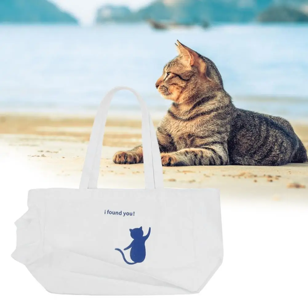 

Сумка для домашних животных, эластичная переноска для домашних животных, с боковым отверстием, с вешалкой, Стильный Холщовый материал