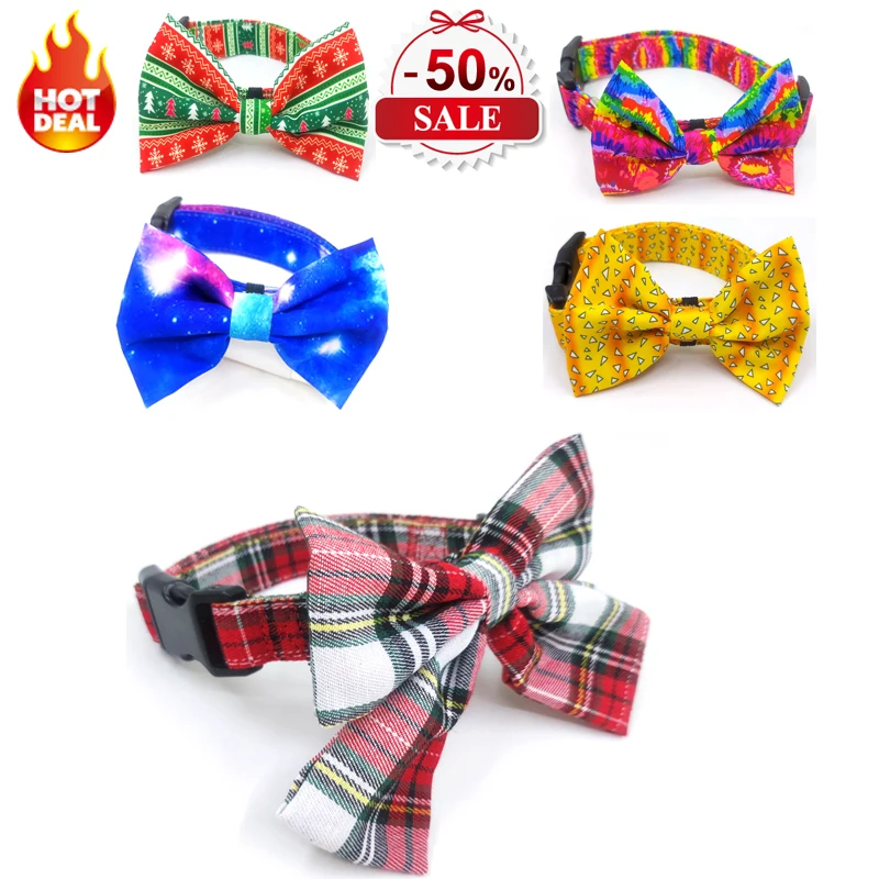 

Fashion Custom Bowtie Dog collar Fabric dog collar Bow tie dog collar Luxury dog collar bowtie Custom Dog Collar