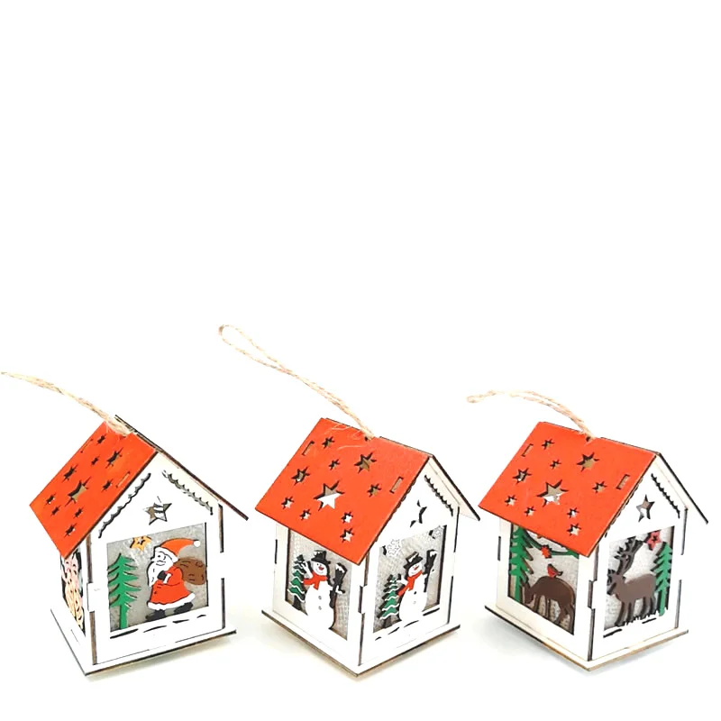 

Small Wooden House Ornaments Gifts Home Decorations Crafts Gift Bookshelf Bookcase Table Desktop Tree Decoration Luminous Decor