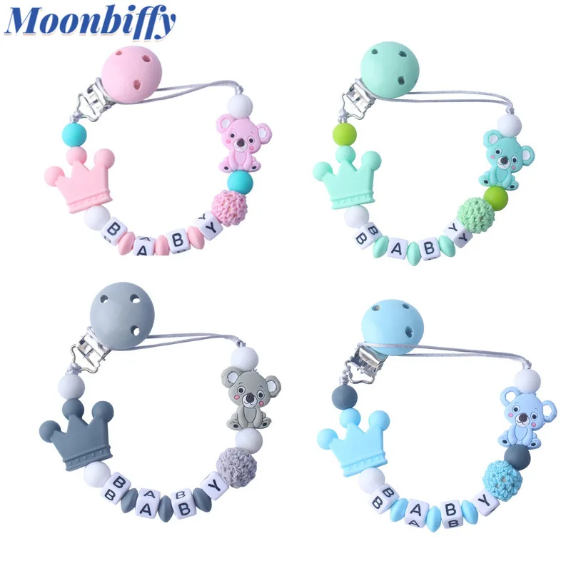 

Baby Pacifier Clips Koala Pacifier Chain Holder for Baby Teething Chew Toy Dummy Clips Silicone Pacifier Clips Infant Teether