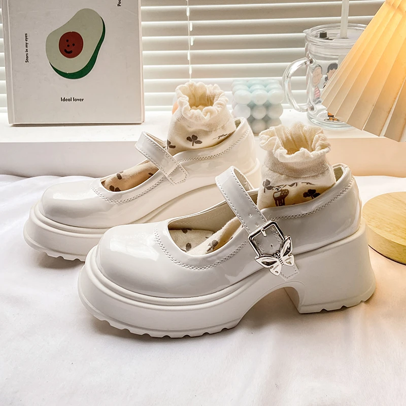 

Женские туфли на каблуке, повседневные кроссовки, оксфорды, обувь на плоской подошве, круглый носок, клоги, платформа, Кожаные Классические, на толстой резине, однотонные, Hig