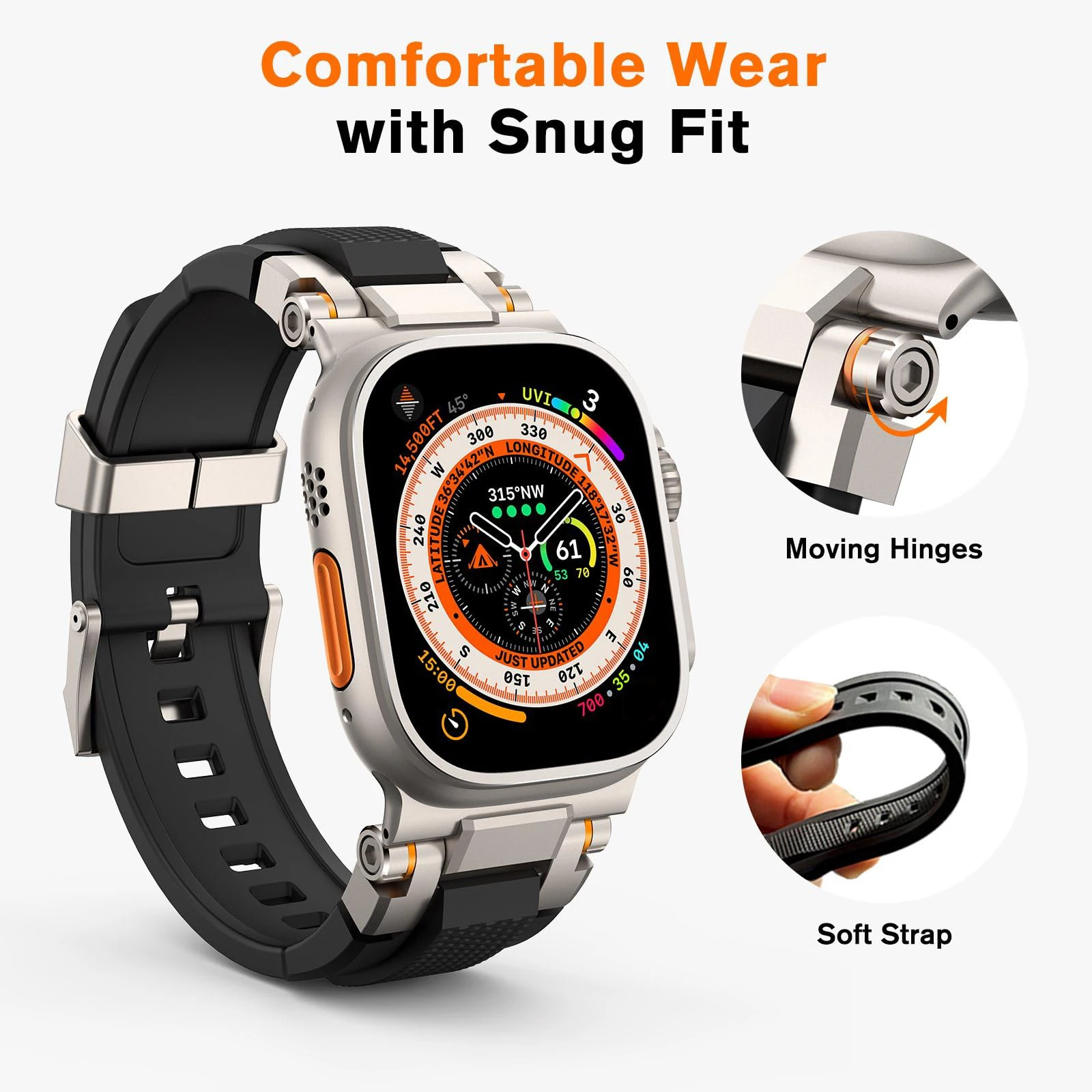 Фото Модный ремешок для Apple Watch Band 49 мм 46 мм 45 мм 44 мм Ultra 3/2 Силиконовый браслет для Iwatch Series 11 10 9 8 7 6 5 SE Correas №5