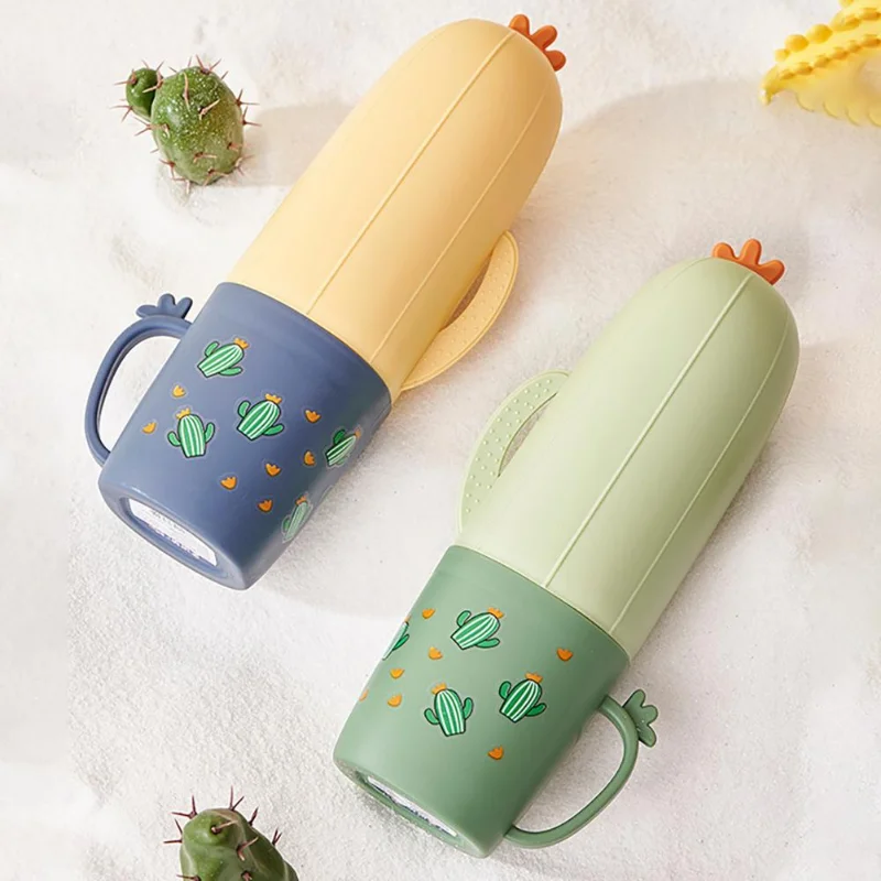 

New Cute Cartoon Cactus Toothbrush Case Bathroom Toothbrush Cover Portable Travel Tooth Brush Case Bathroom Organizer