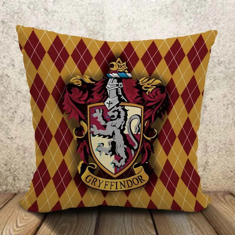 Коллекция HarryyPotter льняная наволочка Hogwarts чехол для подушки Gryffindor Slytherin Ravenclaw Hufflepuff