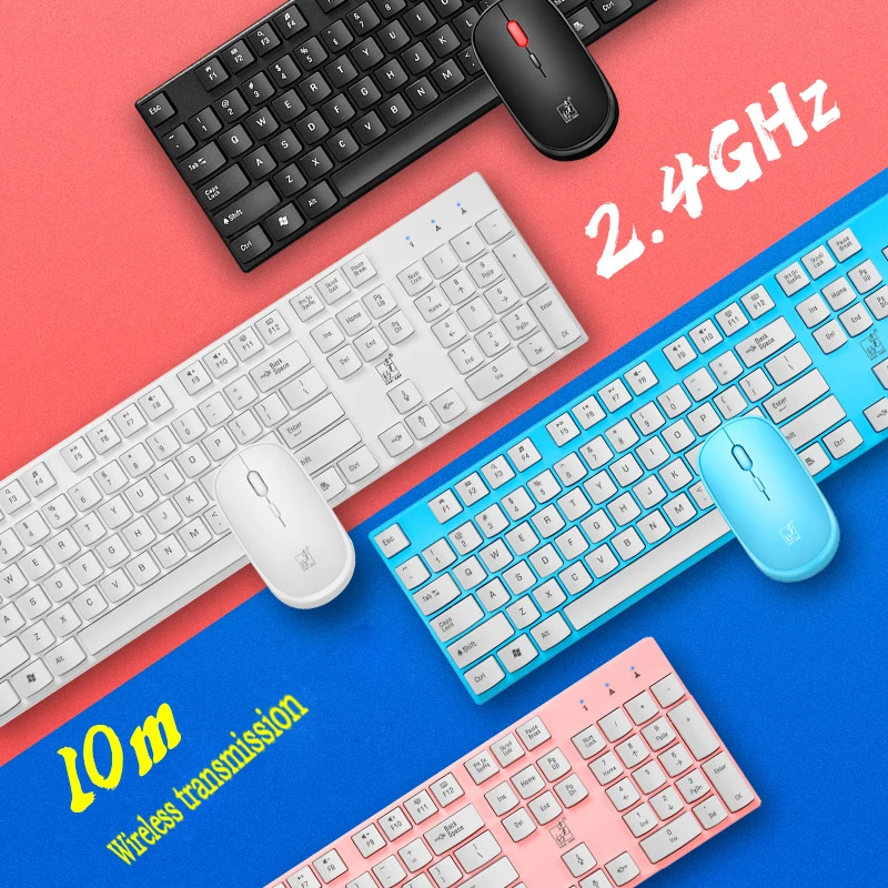 

Imitation Mechanical Wireless Keyboard And Mouse Kit Office Home Gaming USB Waterproof Design104 Keys 10M Wireless Transmission