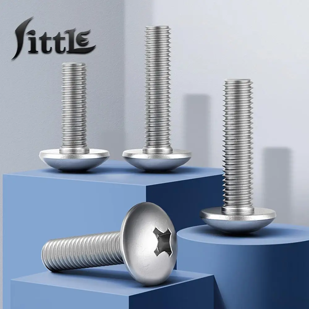 

2/20 Pcs M5 M6 M8 304 Stainless Steel Cross Umbrella Head Round Head Screws Tornillos Para Madera Screw Parafuso Vis