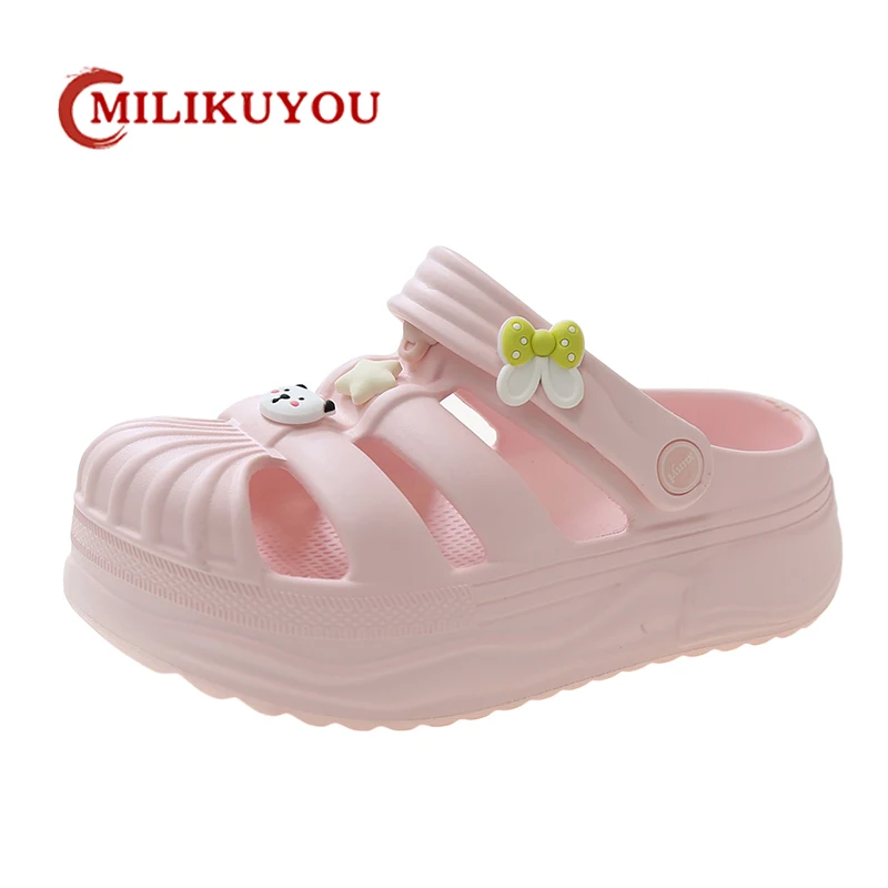Women Slippers Cartoon Hole Shoes Girl Non-slip Garden Beach Shoes Lady Outdoor Bathroom Sandals Female Flip Flops Woman Slides