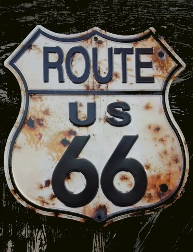 

Жестяной знак «Route 66», украшение для стен гаража 11,8x11,8 дюйма