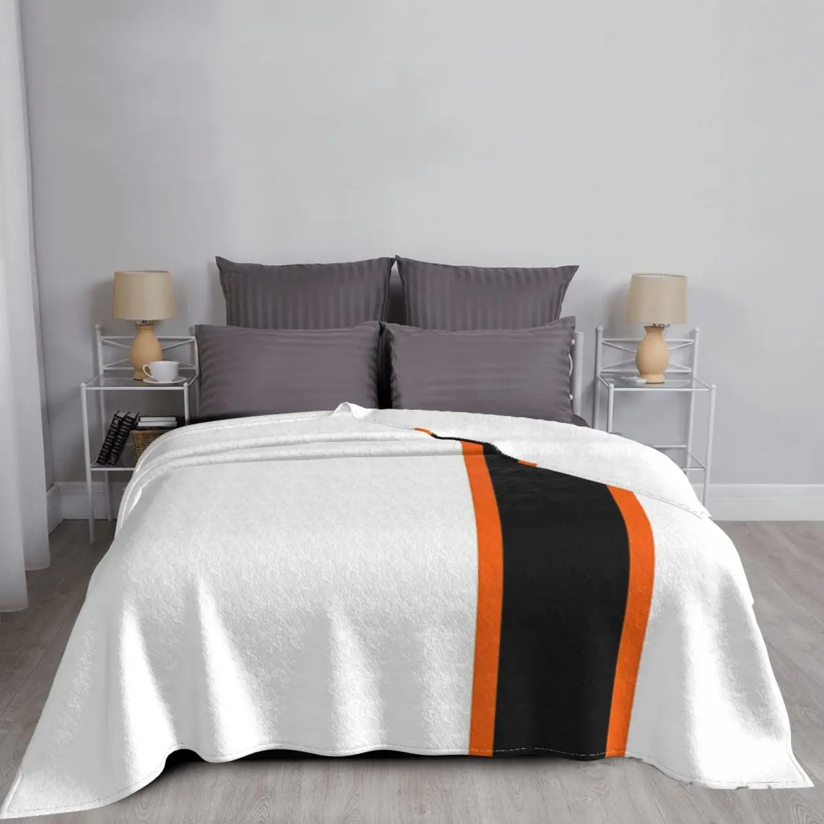 Luton Town Retro Home 1977-78 белое и оранжевое черное одеяло с решетками покрывало на кровать