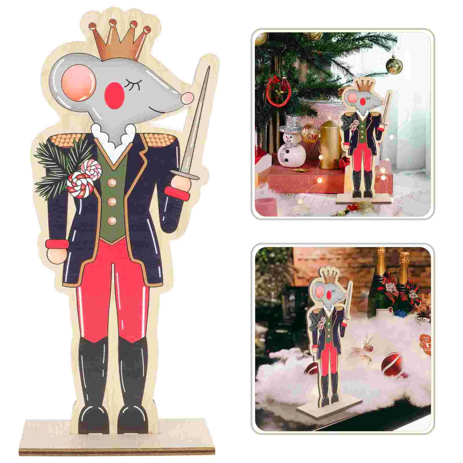 

Nutcracker Christmas Wooden Figures Kingdoll Decoration Tree Decorations Soldier Wood Desktop Statue Puppets Holiday Tabletop