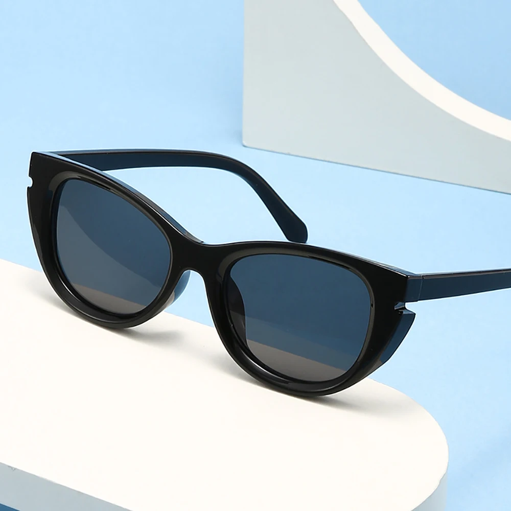 Женские и мужские круглые солнцезащитные очки в стиле ретро кошачий глаз женские