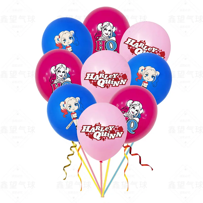 

DC Anime Figure Suicide Squad Harley Quinn Themed Party Latex Balloons Set Birthday Party Decorations Kids Toys Birthday Gifts