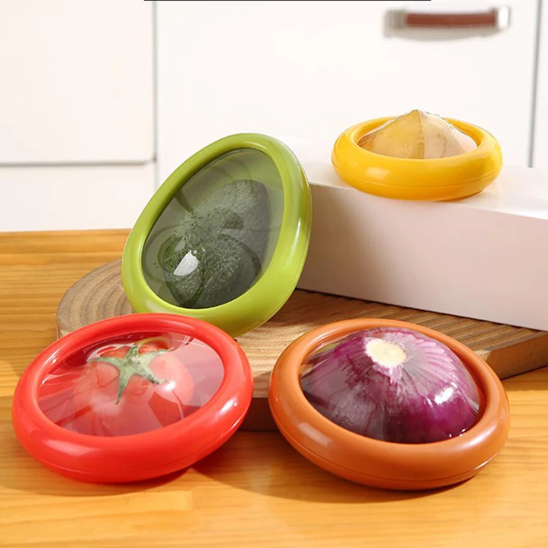 

Fruit Vegetable Fresh-keeping Cover Avocado Food Storage Box Fruit Preservation Seal Cover Fridge Organizers Kitchen Accessories