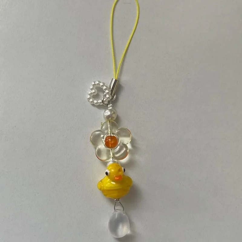 

Dainty duckie phone charm Handmade