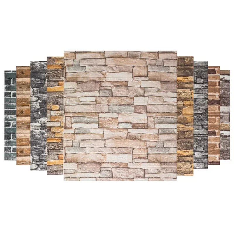 

10 шт., водостойкие самоклеящиеся 3D-обои с имитацией кирпичной кладки, 77 Х70 см