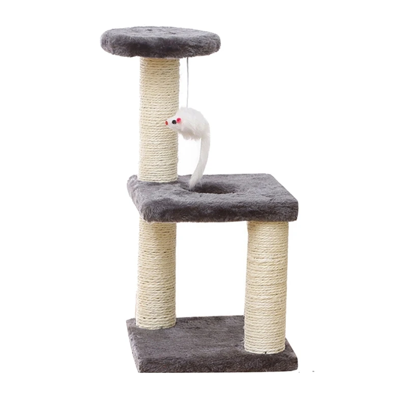 

1 Pack Pet Cats Tree Toy Condo Cats Climbing Tower Multi-Layer With Hammock Cats House Scratching Solid Wood Post 40Cm For Cats