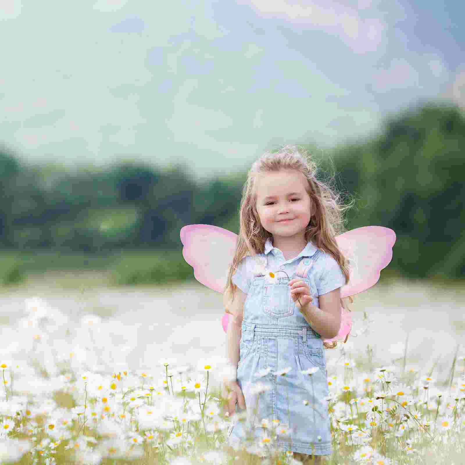 2 шт. розовое платье с крыльями бабочки и для девочек подвижное детское