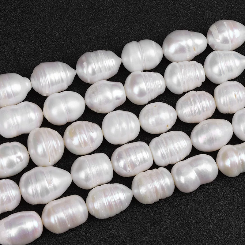 

BIg Natural Pearl Beads 12-13mm White Freshwater Pearl Loose Beads For Jewelry Making DIY Necklace Accessories Wedding 14"