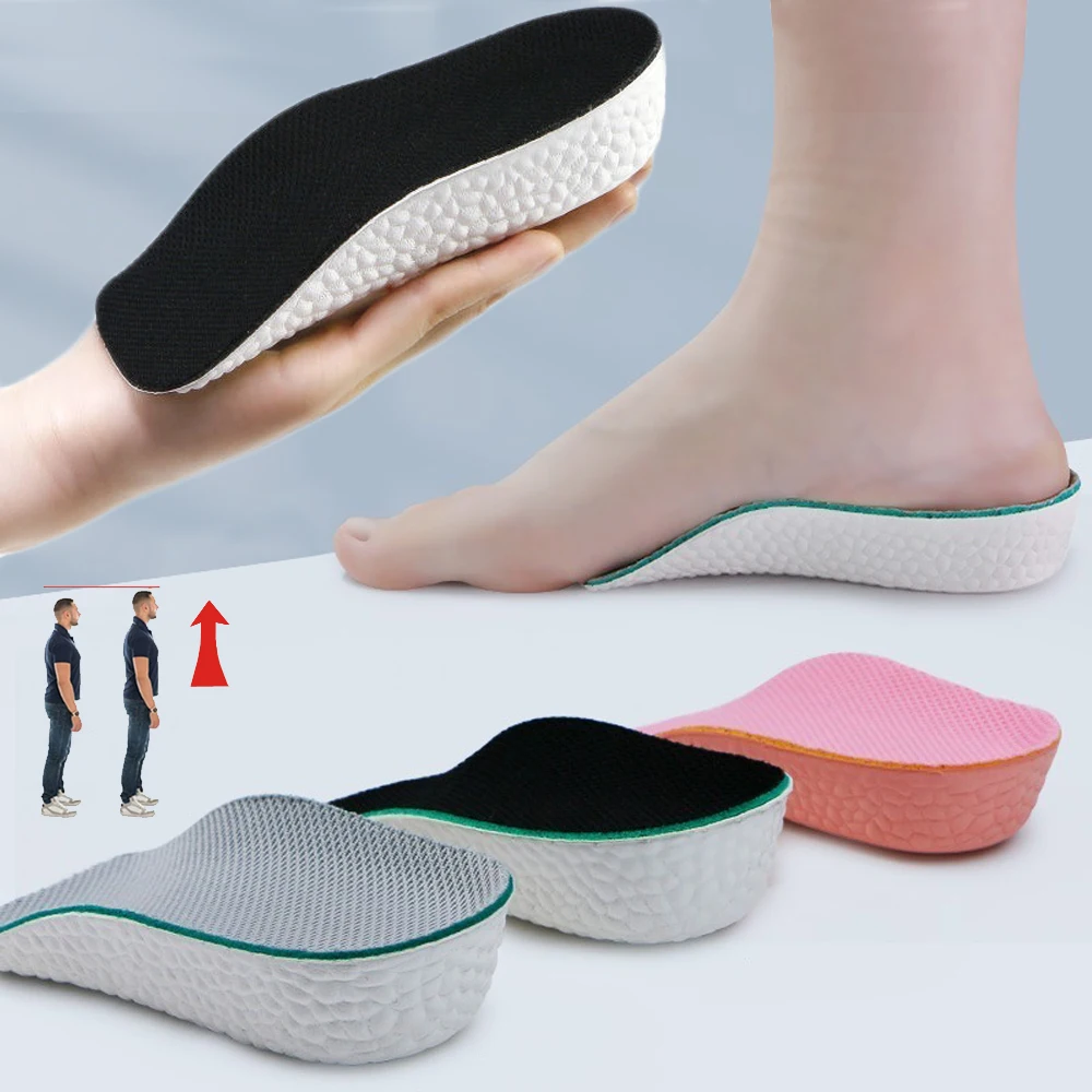 Height Increase Insoles for Men Women Shoes Heel Lift Insert Shoe Pad Flat Feet Arch Support Orthopedic Memory Foam Sport Insole