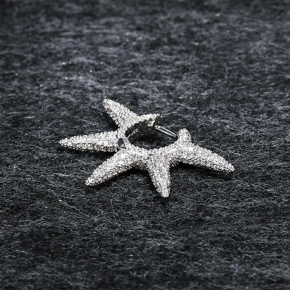 

APM STYLE High Quality 925 Sterling Silver Single Star Full Diamond Earrings Temperament Exquisite Earrings For Friends