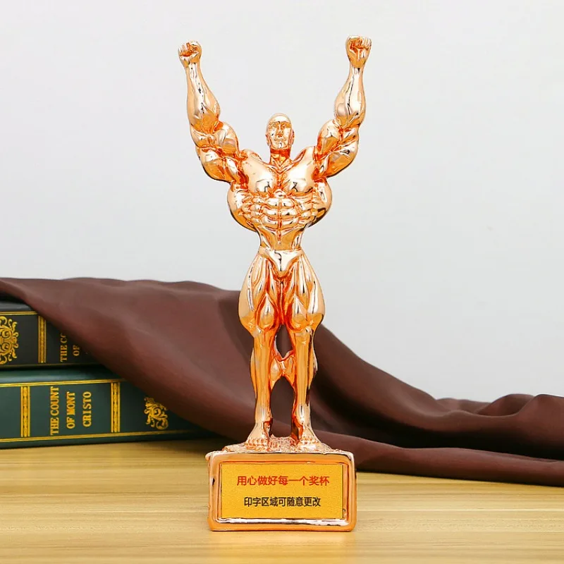 Позолоченная статуэтка мышц из смолы