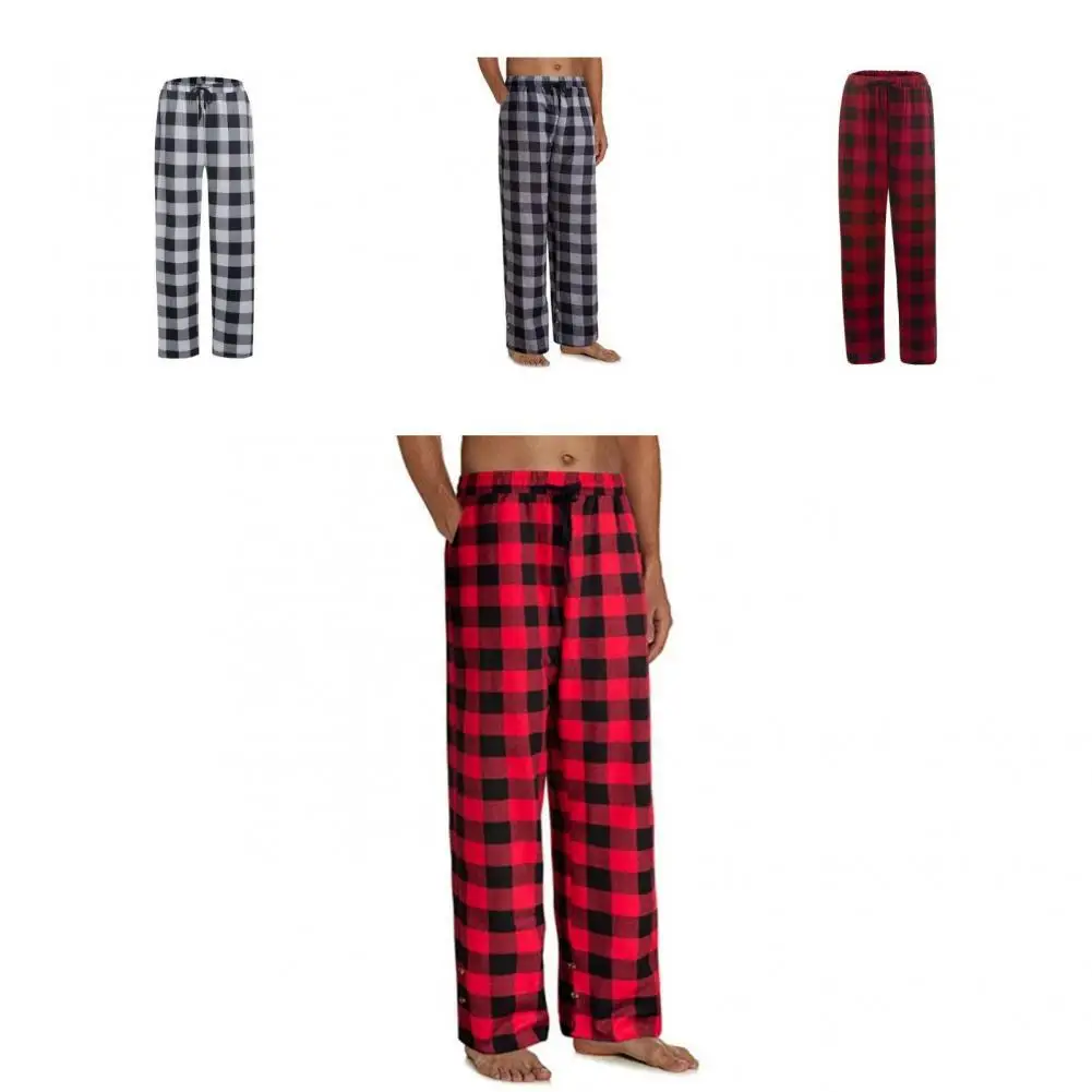 

Lightweight Great Loose Pajama Trousers Plaid Sleeping Pants Deep Crotch for Adult