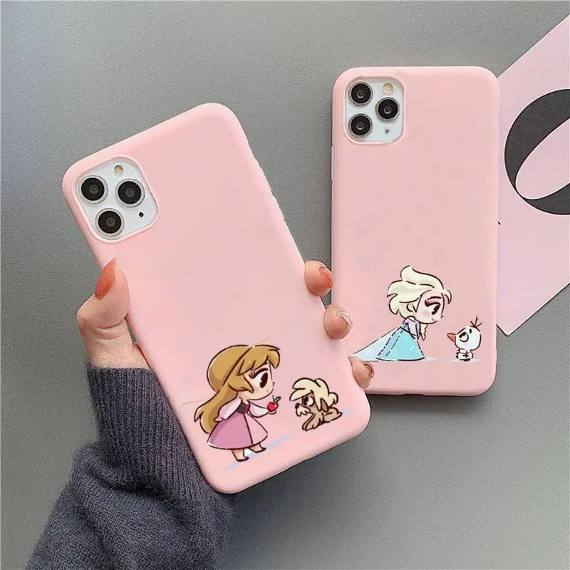 

Princess Pocahontas Moana Jane Alice Phone Case For iphone 13 12 11 Pro Max Mini XS 8 7 6 6S Plus X SE 2020 XR Matte Candy Pink