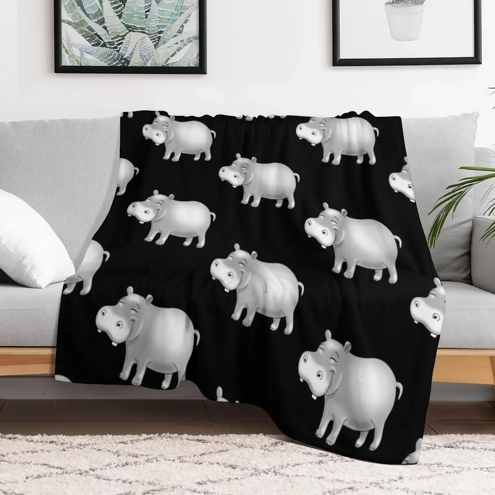 Белопото милое одеяло с бегемотом рождественское украшение гигантский диван