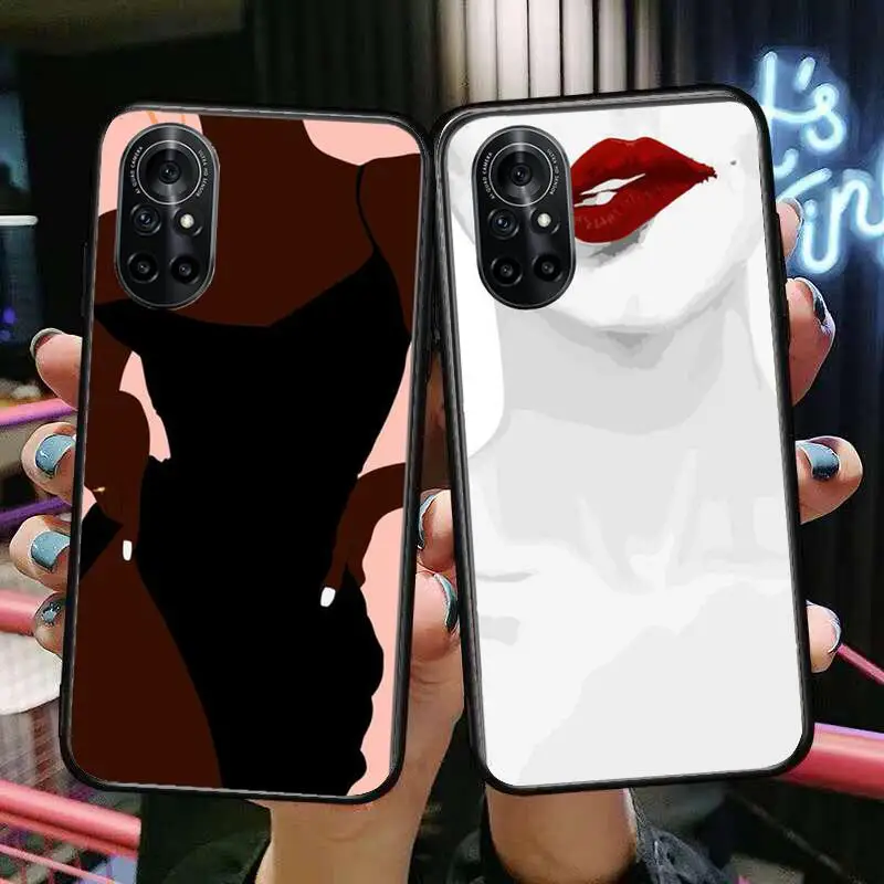 

HD-sexy Clear Phone Case For Huawei Honor 20 10 9 8A 7 5T X Pro Lite 5G Black Etui Coque Hoesjes Comic Fash design